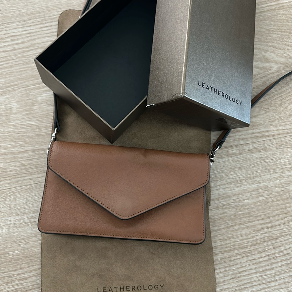 Leatherology Brown Envelope Crossbody Bag